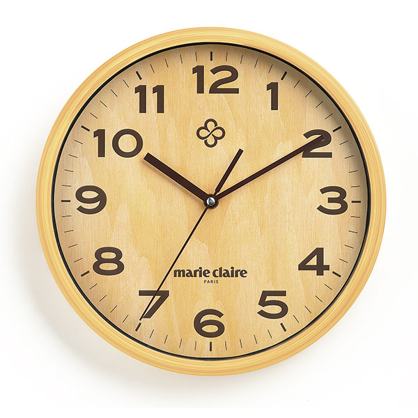 【600ptダウン（3/1～3/31）】壁掛け時計ナチュラル/マリ・クレール