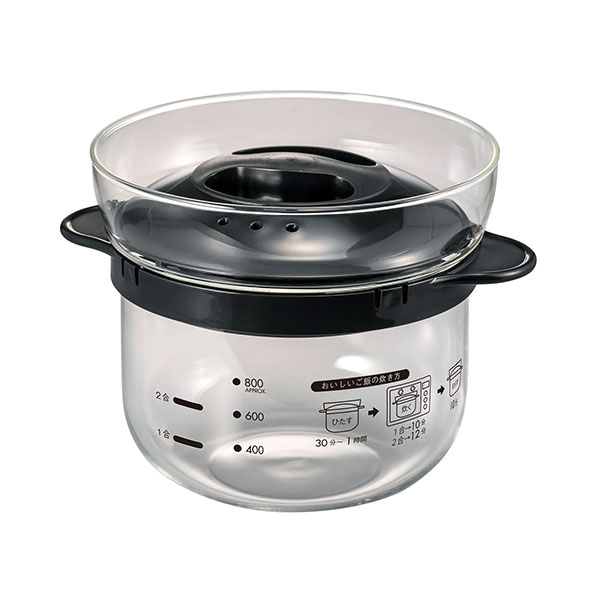 ハリオ　ガラスのレンジご飯釜1～2合